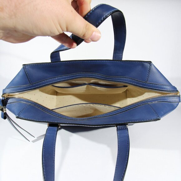 NWOT Kate Spade 2 Park Ave Beau Bow Satchel Navy Blue Bag - Picture 10 of 12